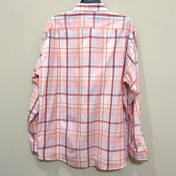 Burberry London Pastel Plaid Shirt Sz L Button Front Pink Spring Long Sleeve - Picture 5 of 5